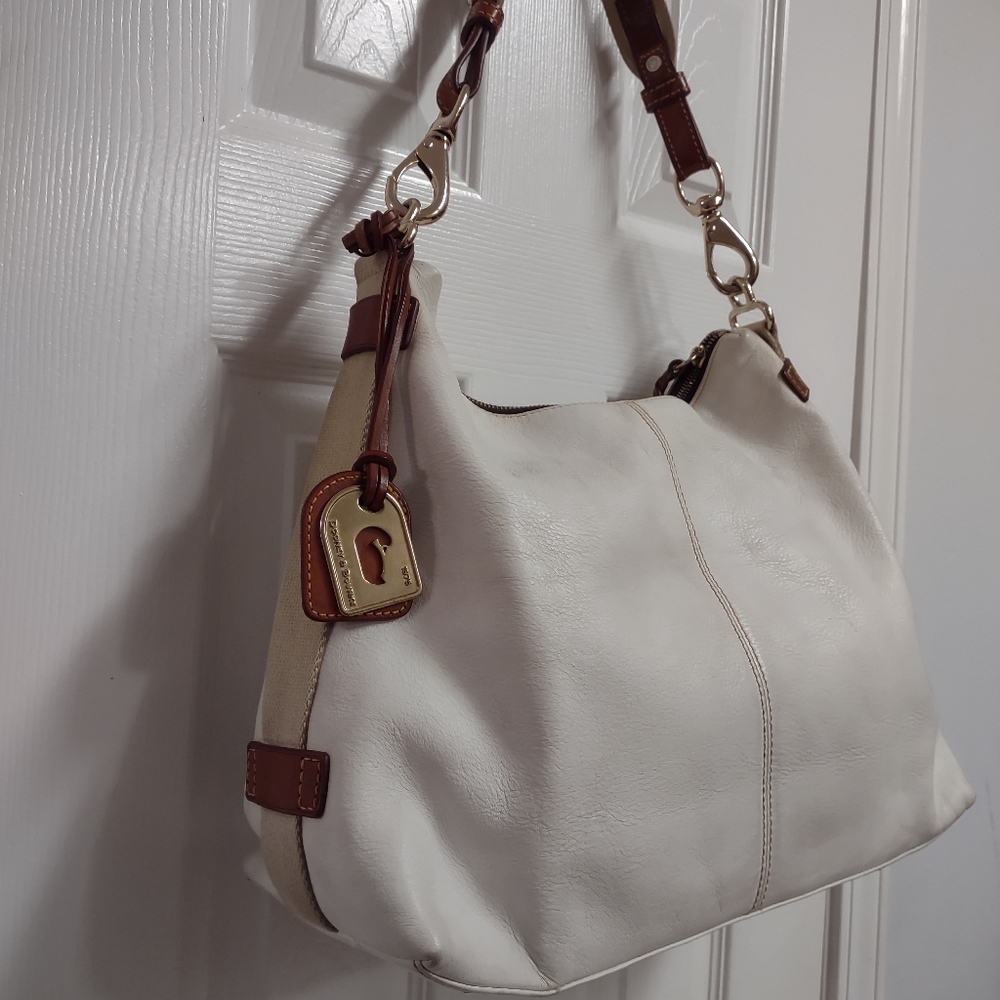 Dooney & Bourke Shoulder Bag White/Brown LG - Picture 5 of 16